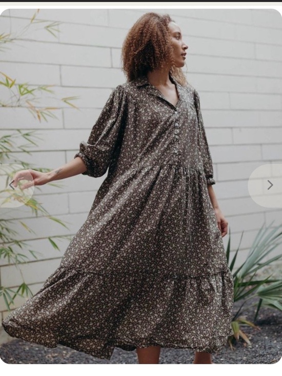 esby Dresses & Skirts - ESBY APPAREL PHILIPPA DRESS BASIL RISTRA Brown size Medium